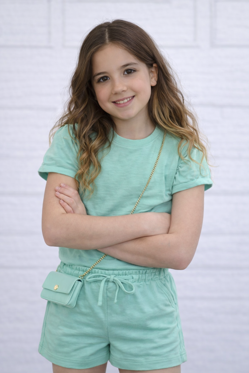 Mint meisjes set met short & shirt – zomerse outfit voor meisjes